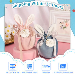 New Easter Bunny Bags Velvet Easter Bags Dropshipping Rabbit Chocolate Candy Bags Wedding Birthday Party Decoration 2026 h2610
