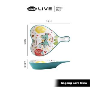 BBLIVE Set Keramik Happy Dino Unik&Lucu / Plate Ceramic Kekinian Motif Happy Dino Serbaguna Import Murah 100% Authentic