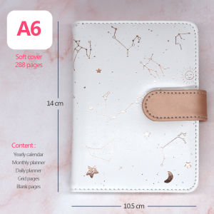 Starry Sky Planner 2025 Yearly&weekly planner 288 Pages A6 size notebook/journal/diary PU Leather soft cover Stationery