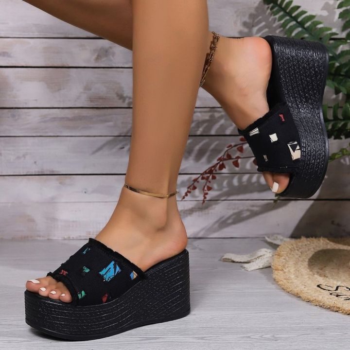 %5BFree%20Shipping%5D%20Plus-Size%2035-42%20Casual%20Denim%20Slip-On%20Sandals,%20Women'S%20Shoes,%20New%20Autumn%20Collection,%20Wedge%20Heel%20Sandals%20-%20Image%204