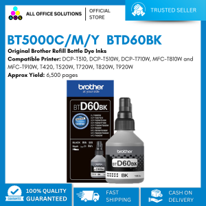 Original Brother BT-5000C/M/Y BT-D60BK Refill Bottle Dye Inks Compatible for DCP-T310 DCP-T510W DCP-T710W MFC-T810W and MFC-T910W T420 T520W T720W T820W T920W