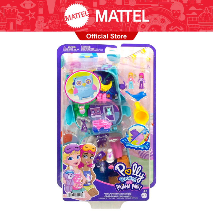 Polly Pocket World Snowy Sleepover Owl Compact Pajama Party