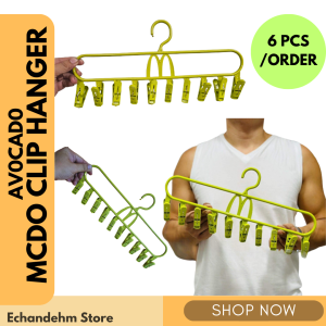 10 clips laundry hanger for clothes McDo design Hanger na may sipit