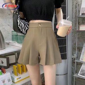 Z-ONER High Waisted Shorts Ladies New Style Pleated Suit Shorts Wide-leg Pants
