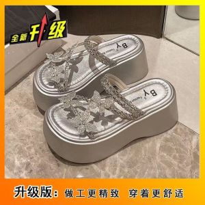 [Free Shipping] Elegant WomenS Summer Outdoor Sandals With Rhinestones Fashionable To Pair With Dresses 2026 New Platform Thick-Soled Sandals