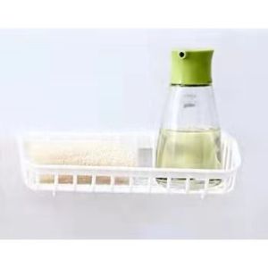 Suction Cup Kitchen Drain Rack Dishwashing Sponge Holder Hanging Storage Rack Drain Rack Sink Shelf White