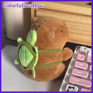 Colorfulswallow Kawaii Plush Snotty Capybara Keychain Cute Capybara With Turtle Bag Keyring Creative Doll Fluffty Stuffed Toys Birthday Gifts