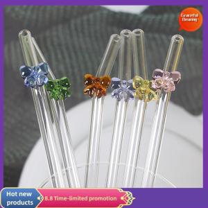 Graceful 1pc 8mm Straw Reusable Drinking Straws Cute Butterfly Heat-Resistant Straw For Festival Party Wedding Cocktail Bar Beachs