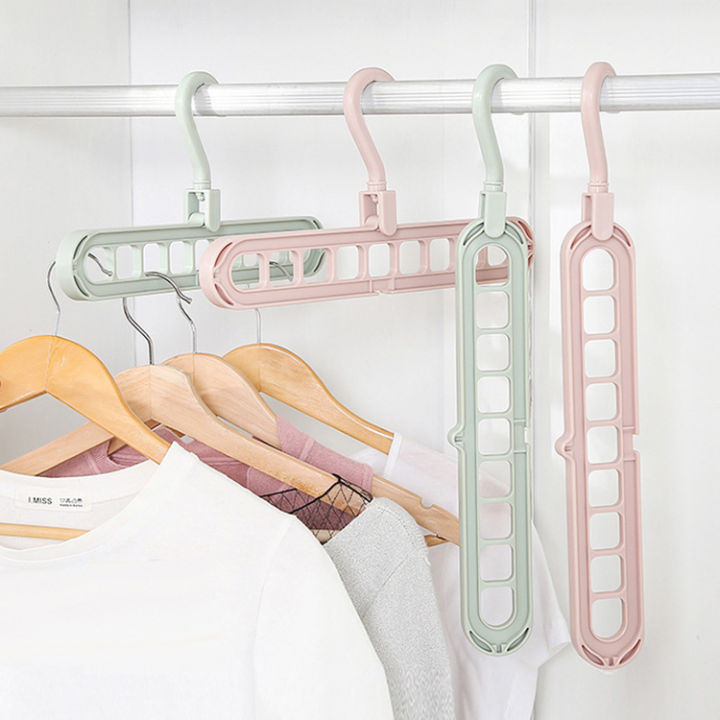 Multifunctional Nine Hole Clothes Hanger Household Storage Tool Student ...