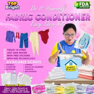 Fabric Conditioner DIY Kit Yields 10L w/ Bottles or Pouches | Free Stickers | Easy Steps | Just Add Water