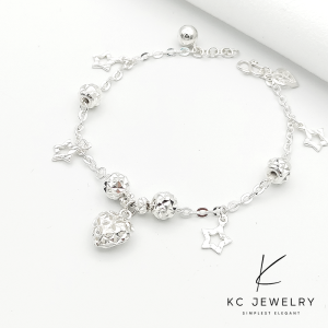 KC Jewelry S925 Silver Hollow Love Star Polo Bracelet