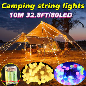 10M 80LED Outdoor String Light Battery&USB Operated Camping Fairy Lamp Waterproof Hanging Light for Garden & Outdoor Use