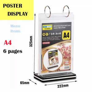 Menu Board Display A4 A5 Leaves Advertisement Sign Poster for Food Store Drink Bar Salon Albums Desk