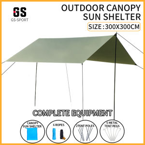 Waterproof Outdoor Large Sunshade Canopy 300X300CM Camping Tent Shelter UV Protection Cove Tent Poles Beach Tent