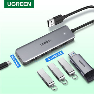 UGREEN 4-Port USB 3.0 Hub Ultra Slim High-Speed USB Splitter Portable Extension Data Hub Compatible for MacBook Mac Pro/Mini Surface Pro XPS PS4 Xbox One Flash Drive HDD and More Grey/16cm