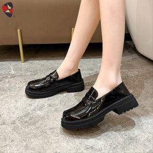 Katerina Fashion #K-115 Womens Loafers Casual Student Shoes Thick Heel