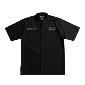 Blackshall Kemeja pria Workshirt Hitam Premium VINTAGE RACE