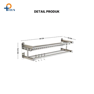 rak kamar mandi tempel rak kamar mandi Stainless Gantungan handuk Model Tanpa Mesin bor SUS304 / Rak Handuk Gantungan Dinding Stainless Steel 2 Tingkat/Rak Handuk Rak Serbaguna 3 Tingkat