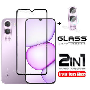 Realme C100i 4G 2 in 1 Screen Protector+ Protector Full Cover Full Glue RealmeC100i Tempered Glass Film Protection With Camera Flim Protection