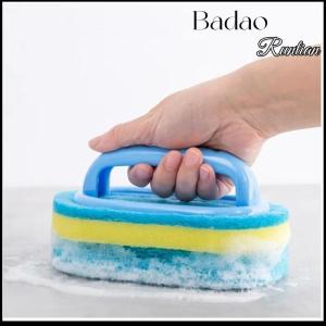 Badao Thickening Cleaning Brush With Handle Kitchen Sponge Wipe Bathroom Tile Bathtub Cleaning Sponge Home Stain Removal Clean Tools