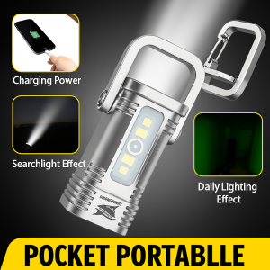 Small Keychain Flashlight Super Strong Led Light Portable Waterproof Flashlight Outdoor Emergency Mini Strong Flashlight多功能钥匙扣手电筒