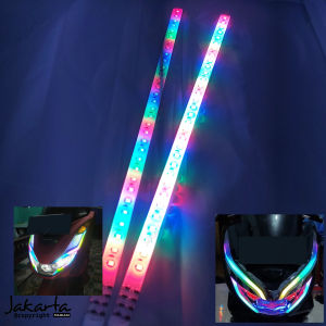 lampu alis 2mode running rgb 30cm 12v