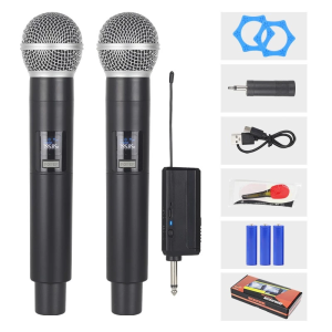 Universal Wireless Microphone Receiver with 5V Charging & Rechargeable Battery - Plug & Play