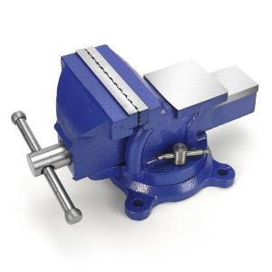 （สปอตกรุงเทพ） 5 นิ้ว ปากกาจับชิ้นงาน 125mm 5inch 360 Degree Swivel Base Cast Iron Bench Vise With Anvil Vice Rotary Adjustable Clamp tools