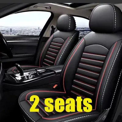 Universal Leather Car Seat Cover Set Lengkap Pelindung Tempat Duduk Kusyen Kereta Hitam Biru Merah Sesuai untuk Saga Bezza Viva Wira Waja Persona HRV City Civic Aksesori Kereta