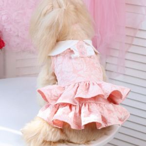 OUTOPEN Multi Layer Ruffle Pet Princess Dress Layer Ruffle Bowknot Pet Cake Skirt Soft Breathable Princess Apparel Photography