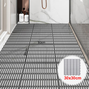 jerry.jkแผ่นรองกันลื่นขน แผ่นกันลื่นในห้องน้ำ พรมในห้องน้ํา ขนาด  30x30cm การต่อแบบสุ่มDIY มี 5 สี การระบายน้ำอย่างรวดเร็วแผ่นปูพื้น ในห้องครัว ห้องน้ำ แผ่นยางกันลื่น แผ่นยางปูพื้น