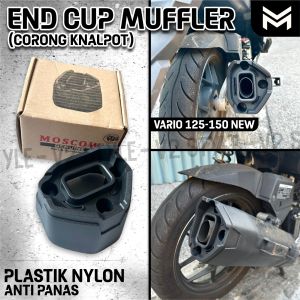 END CUP MUFFLER / CORONG KNALPOT VARIO 125 150 ALL NEW TUTUP COVER CORONG KNALPOT ORIGINAL MOSCOW END MUFLER MOSCOW PLASTIK NYLON ANTI PANAS TEBAL TUTUP MONCONG KENALPOT VARIO KEYLESS NEW TINGGAL PASANG ( PNP ) ENDMUFFLER ENDMUFLER END MUFFLER VARIO CLICK