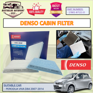 💫MALAYSIA READY STOCK💫DENSO PERODUA VIVA D84 2007-2014 AIRCOND CABIN AIR FILTER AIR CONDITIONER FILTER 17801-87111