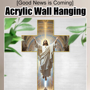 【Good News is Coming】Acrylic Wall Decoration acrylic wall hanging cross cross Hanging Paintings Christian Family Home Art Decoration Wall Hanging