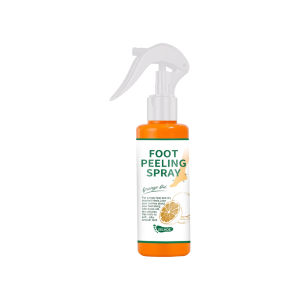 Elehoe Foot Peeling Spray Clean Antimicrobial Natural Orange Essence Moisturize Nourish Remove Dead Skin Exfoliate Spray Pedicure Heel Hand Calluses Remover Exfoliator Podiatry Spray Anti Crack Whitening Hands Foot Care Spray(30ml/100ml)