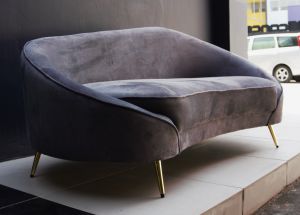 Velora Velvet Sofa / Modern Luxury 2.5 Seater Curved Sofa - FRM6288C