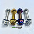 🏁 SKRU + NUT BRACKET EKZOS Y15 Y16 135LC HONDA RS RSX 🏁 ORIGINAL HENG THAILAND SCREW EXHAUST GOLD TITANIUM. 