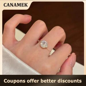 【 CANAMEK 】 Fashion Zircon Ring For Women Transparent Fishing Line Rings Jewelry Gift
