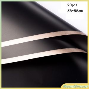 M.Grocer. 20 Sheets Gold Edge Flower Wrapping Paper DIY Crafts Fresh Bouquet Wrap Gift Box Packaging