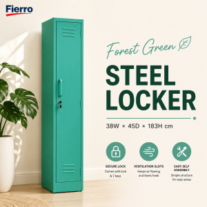 Fierro Forest Green Steel Locker Cabinet | Metal Storage Locker 1 Door 2 Door 3 Door 4 Door 6 Door for Home Office & Study Room