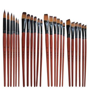 DUKEEN 6 Pcs/set Nylon Hair Oil Paint Brush Round Flat Acrylic Learning Diy Watercolor Pen for Artists Painters Beginners Duken Brush Drill Brush Set - Lazada