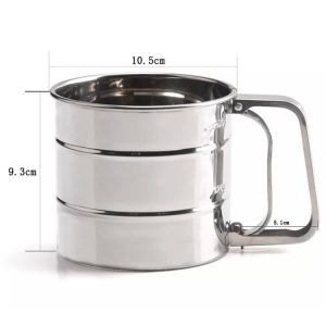 Stainless Steel Flour Sifter Pastry Baking Powder Flour Mesh Sifter Sugar Shaker Sieve Cup Bakeware for Kitchen