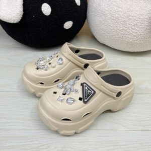 [Free Shipping] Hot-selling soft high-heeled platform clogs EVA womens fashion trendy closed-toe height-increasing slimming garden shoes
