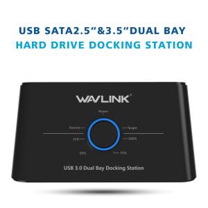 Wavlink Dual Bay ฮาร์ดไดรฟ์สถานีเชื่อมต่อ USB 3.0 เพื่อ SATA I/ii/iii เครื่องมือฟรี ฮาร์ดไดรฟ์เครื่องพิมพ์ หรือเครื่องมือออฟไลน์ ที่สามารถตัวแปลง USB C ได้ พร้อม ฟังก์ชั่น Uค่าย และ 12V/3A ปอนาลับ สำหรับ Hdd/Sdd หนึ่งในช่วง 2.5/3.5 นิ้ว พร้อม Wavlink Dual Bay หรือ 1 USB A สำ