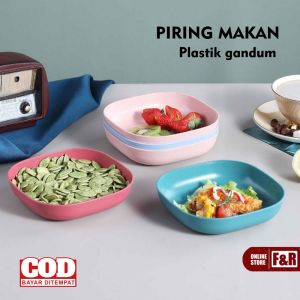 Piring Persegi Kecil Piring Buah Piring Sayur Piring Makanan Ringan Piring Plastik Mini Bahan Jerami Gandum BPA Free Warna Pink Biru Hijau Cream Perlengkapan Makan Rumah Wheat Straw Plate - Lazada