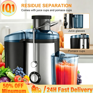 Large Caliber Whole Fruit Electric Juicer Automatic Juice‑Slag Separation Heavy‑Duty Fruit Vegetable Juicer Mute Household Fresh Original Squeezed Juice Maker