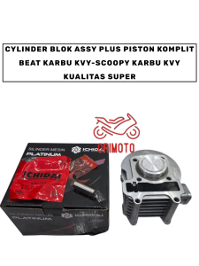 Orimoto- CYLINDER BLOK ASSY PLUS PISTON KOMPLIT BEAT SCOOPY KARBU KVY KUALITAS SUPER