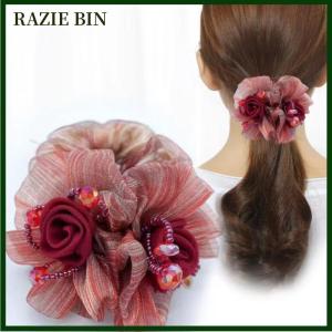 RAZIE BIN Rubber Band Headdress Flower Hair Rope Elegant Woman Updo Horse Tail Elastic Large Scrunchie Hair Accessories For Women