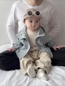 Boys Spring and Autumn Windbreaker Jacket Infant Korean Style Hooded Outdoor Jacket Stylish Jacket for Baby Boys