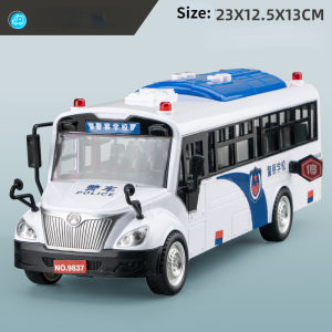 【WJ】Children  school bus toy car big size for baby kids boy story car toy inertia bus model large police car model